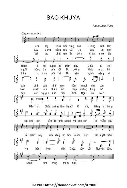 Sao khuya - Lm. Phạm Liên Hùng - trang 1