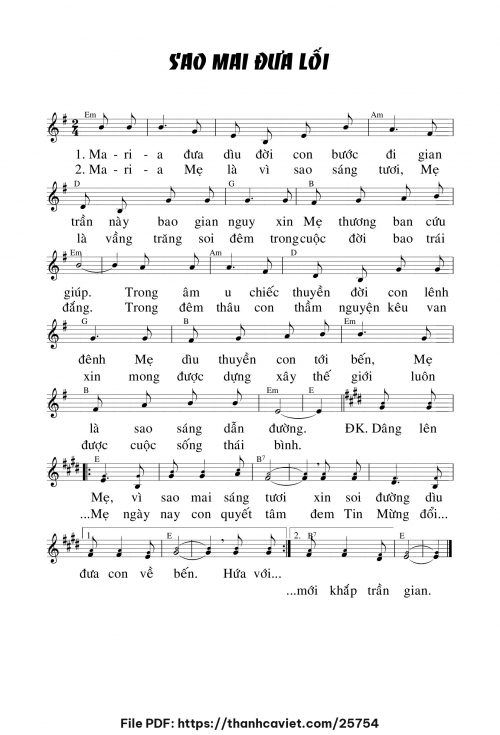 Sao mai đưa lối - Chưa biết - trang 1