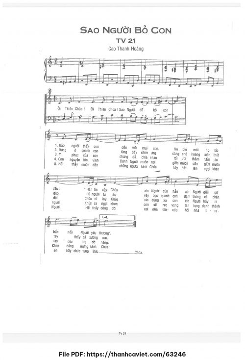 Sao Người bỏ con - Cao Thanh Hoàng - trang 1