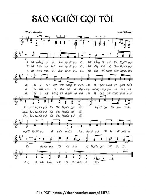 Sao Người gọi tôi - Viết Chung - trang 1