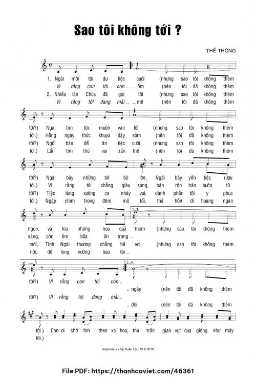 Sao tôi không tới - Thế Thông - trang 1