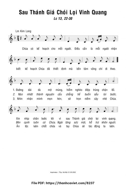Sau Thánh Giá chọi lọi vinh quang - Lm. Kim Long - trang 1