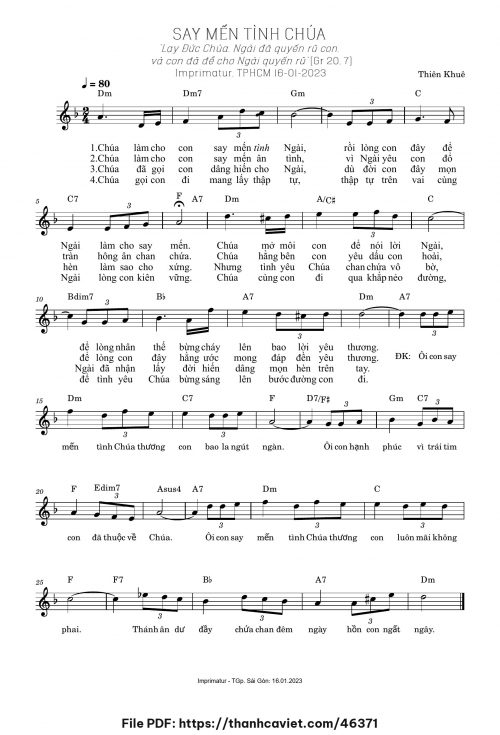 Say mến tình Chúa - Thiên Khuê - trang 1