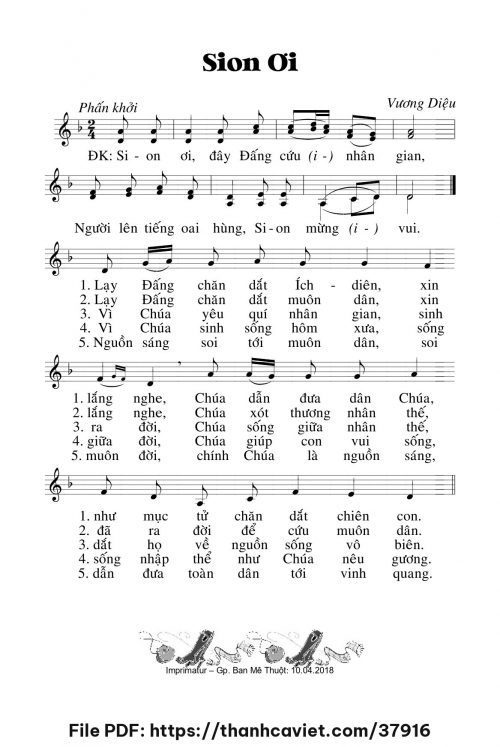 Sion ơi - Lm. Vương Diệu - trang 1