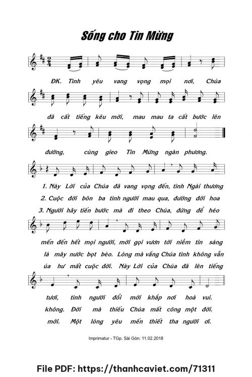 Sống cho Tin Mừng - Lm. Thái Nguyên - trang 1