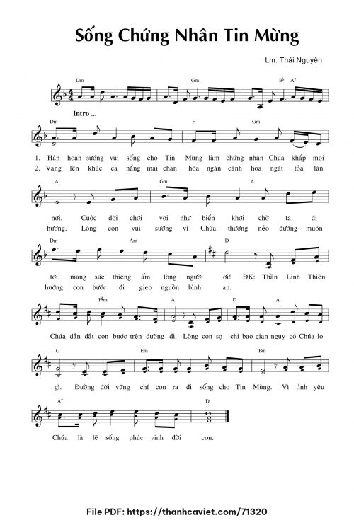 Sống chứng nhân Tin Mừng - Lm. Thái Nguyên - trang 1