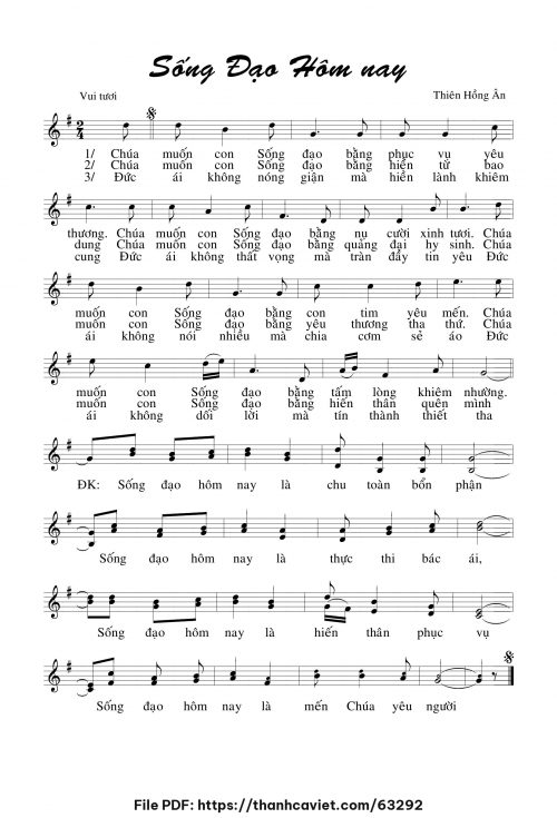Sống đạo hôm nay - Thiên Hồng Ân - trang 1