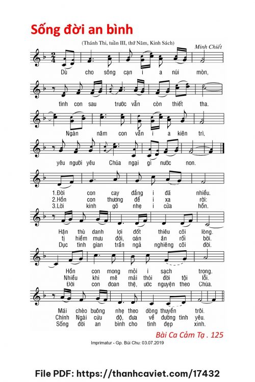 Sống đời an bình - Lm. Minh Chiết - trang 1