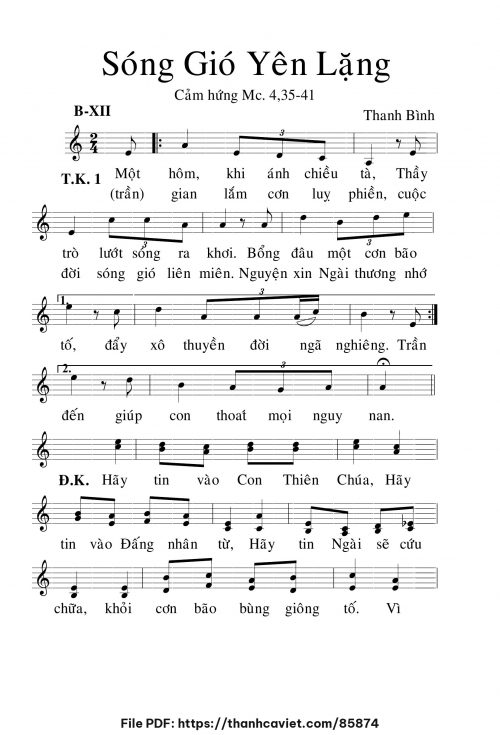 Sóng gió yên lặng - Lm. Thanh Bình - trang 1