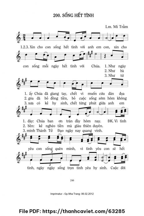 Sống hết tình - Lm. Mi Trầm - trang 1