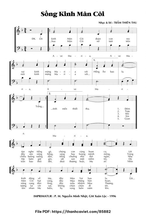 Sống kinh Mân Côi - Trầm Thiên Thu - trang 1