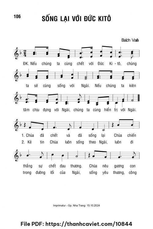 Sống lại với Đức Kitô - Lm. Bạch Vân - trang 1