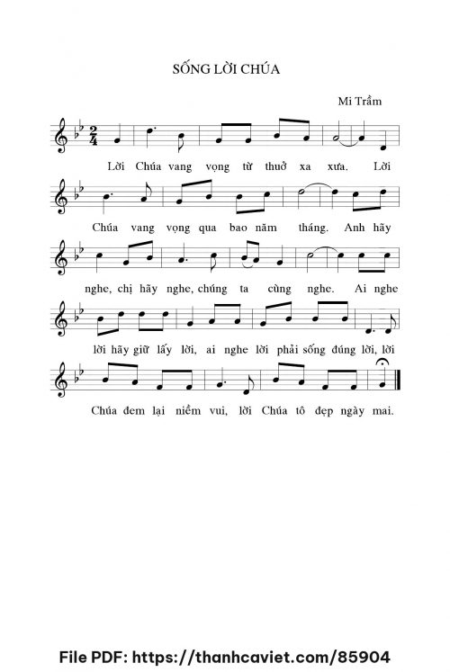 Sống lời Chúa - Lm. Mi Trầm - trang 1