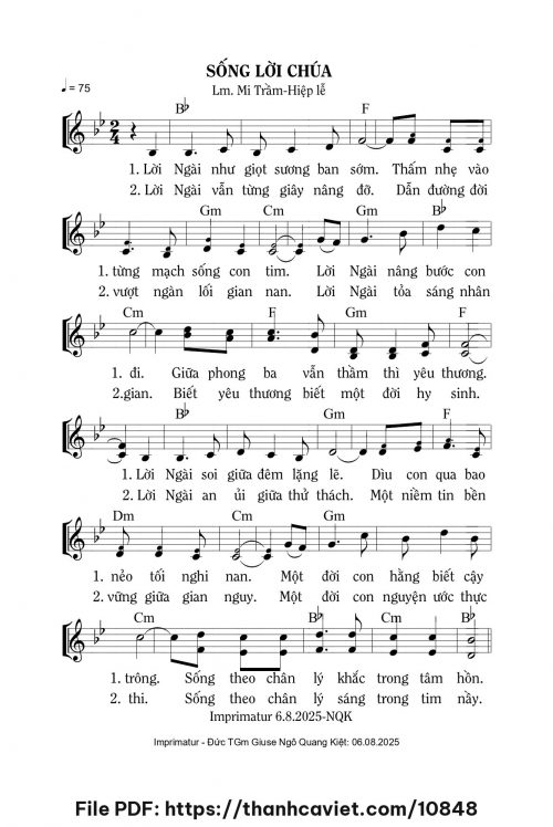 Sống Lời Chúa - Lm. Mi Trầm - trang 1