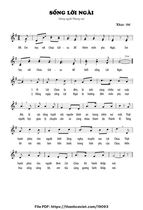 Sống Lời Ngài - Lm. Khắc Đỗ - trang 1