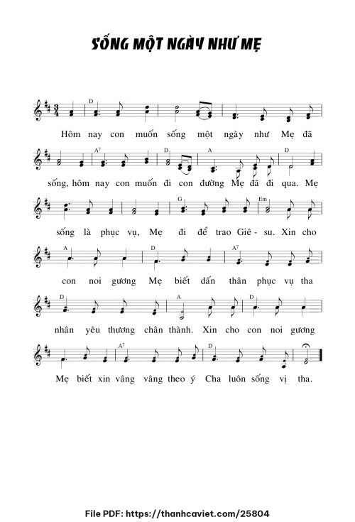 Sống một ngày như Mẹ - Chưa biết - trang 1