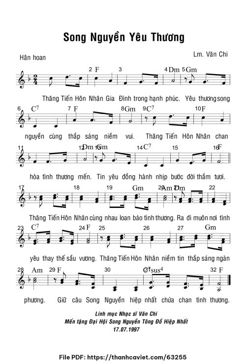 Song nguyền yêu thương - Lm. Văn Chi - trang 1