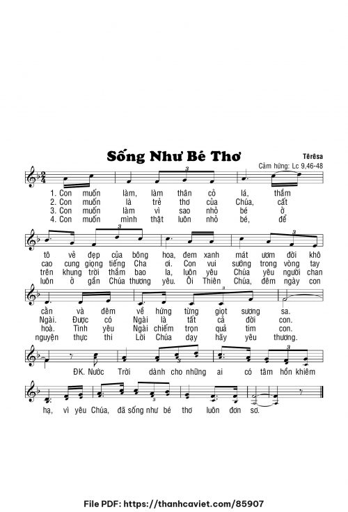 Sống như bé thơ - Sr. Têrêsa - trang 1
