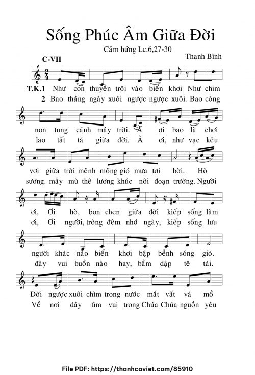 Sống Phúc âm giữa đời - Lm. Thanh Bình - trang 1