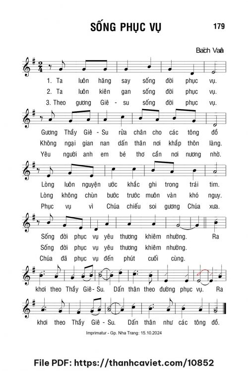 Sống phục vụ - Lm. Bạch Vân - trang 1