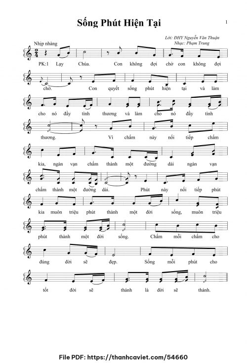 Sống phút hiện tại - Phạm Trung - ĐHY. FX Nguyễn Văn Thuận - trang 1