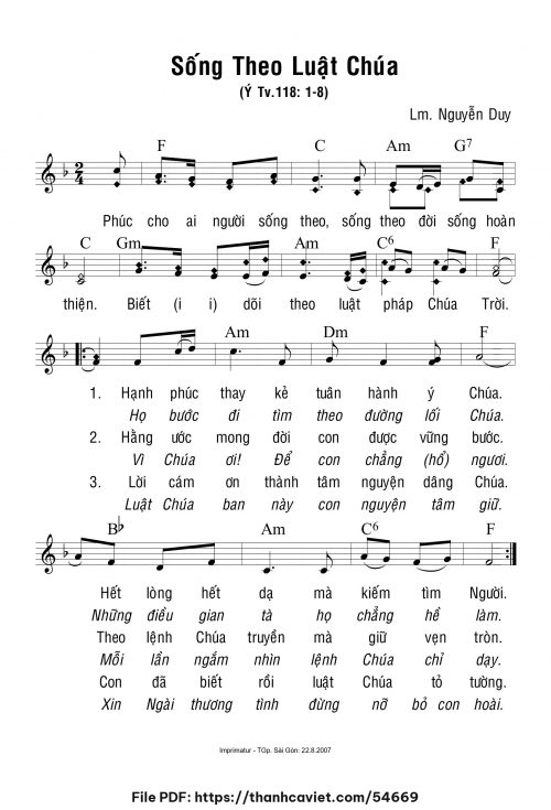 Sống theo luật Chúa - Lm. Nguyễn Duy - trang 1