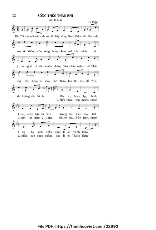 Sống theo thần khí - Lm. Fa Thăng - trang 1