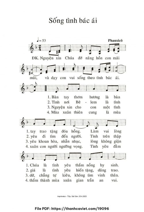 Sống tình bác ái - Phanxicô - trang 1
