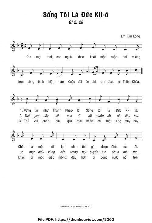 Sống tôi là Đức Kitô - Lm. Kim Long - trang 1