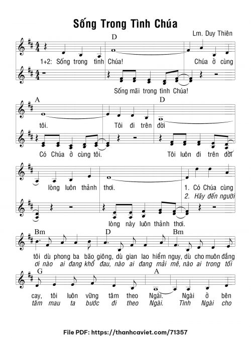 Sống trong tình Chúa - Lm. Duy Thiên - trang 1