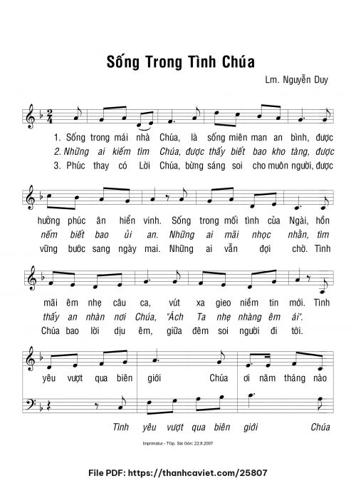 Sống trong tình Chúa - Lm. Nguyễn Duy - trang 1