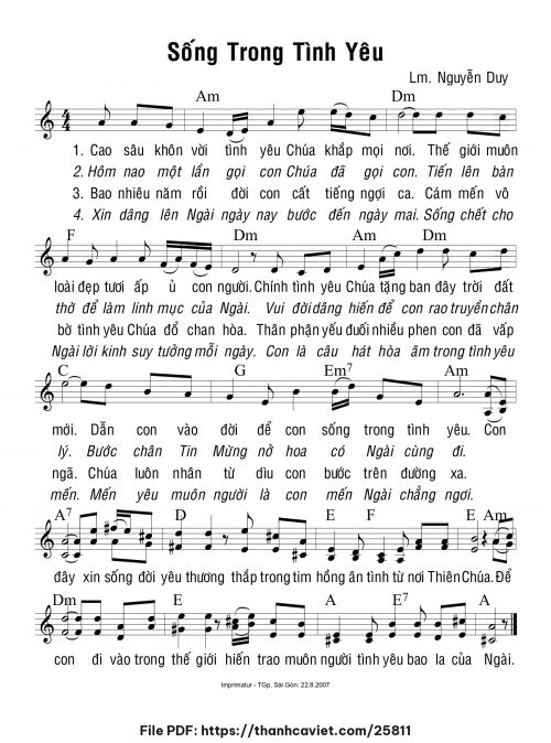 Sống trong tình yêu - Lm. Nguyễn Duy - trang 1