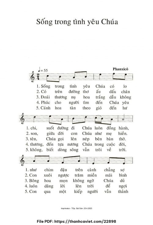 Sống trong tình yêu Chúa - Phanxicô - trang 1