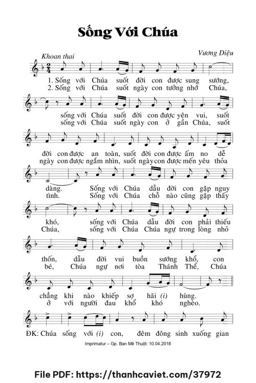 Sống với Chúa - Lm. Vương Diệu - trang 1