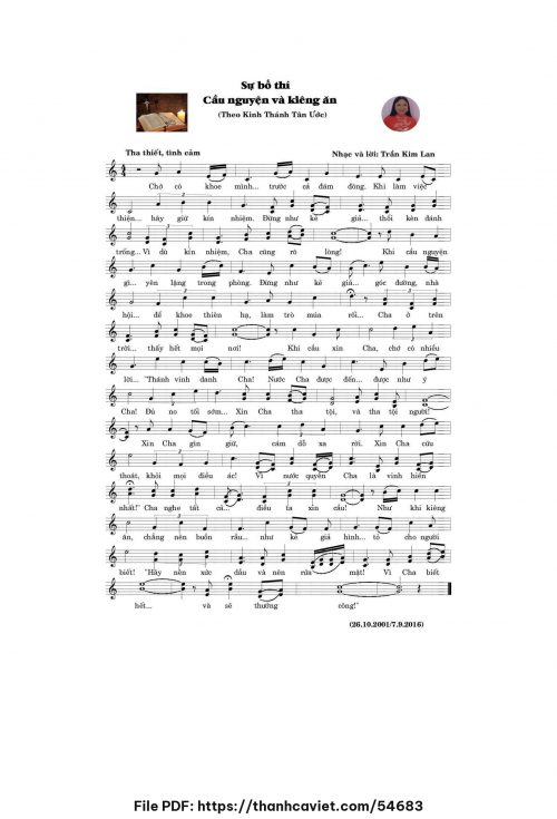 Sự bố thí, cầu nguyện và kiêng ăn - Trần Kim Lan - trang 1
