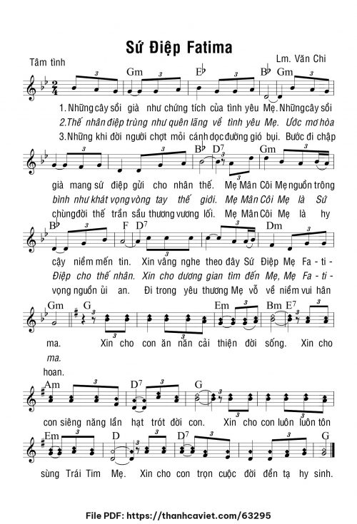 Sứ điệp Fatima - Lm. Văn Chi - trang 1