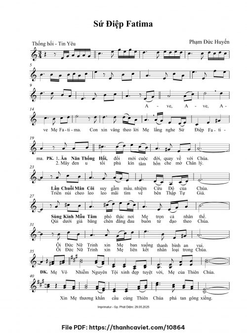 Sứ điệp Fatima - Phạm Đức Huyến - trang 1