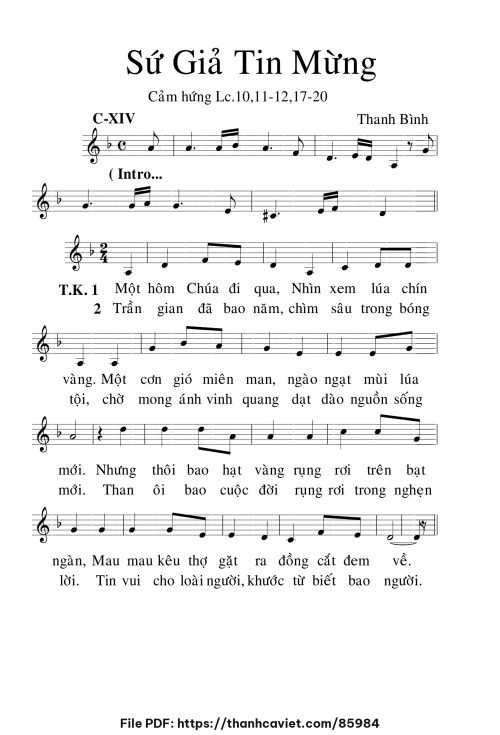 Sứ giả Tin Mừng - Lm. Thanh Bình - trang 1