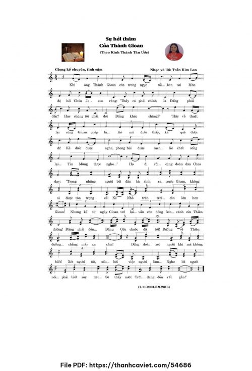 Sự hỏi thăm của Thánh Gioan - Trần Kim Lan - trang 1