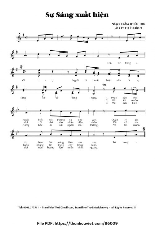 Sự sáng xuất hiện - Trầm Thiên Thu - trang 1