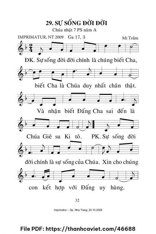 Sự sống đời đời [CN7 PSA] – - Lm. Mi Trầm - trang 1