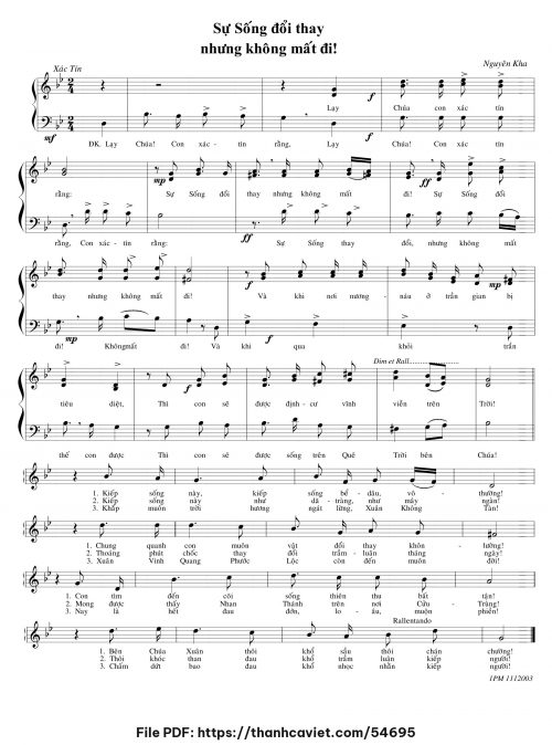 Sự sống đổi thay nhưng không mất đi - Nguyên Kha - trang 1