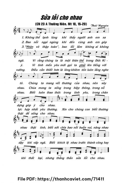 Sửa lỗi cho nhau - Lm. Thái Nguyên - trang 1