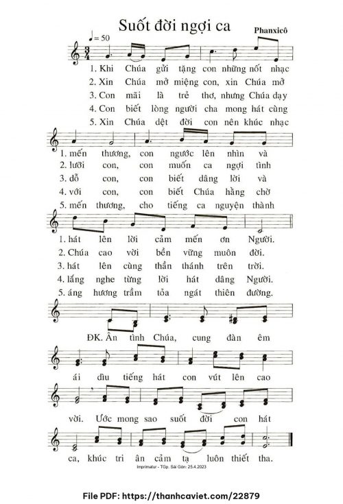 Suốt đời ngợi ca - Phanxicô - trang 1