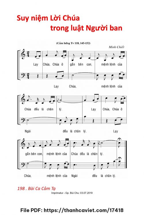Suy niệm Lời Chúa trong luật Người ban - Lm. Minh Chiết - trang 1