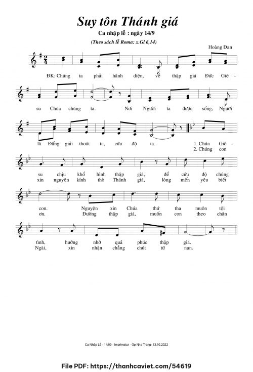 Suy tôn Thánh Giá - Hoàng Đan - trang 1