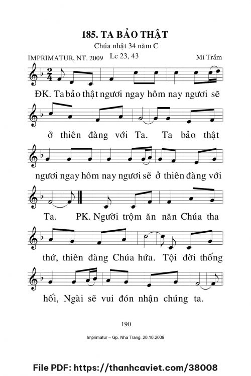Ta bảo thật [CN34 TNC] – - Lm. Mi Trầm - trang 1