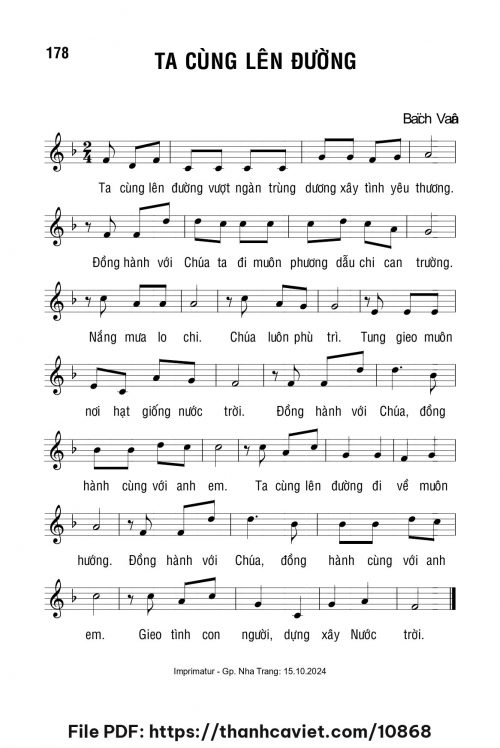 Ta cùng lên đường - Lm. Bạch Vân - trang 1