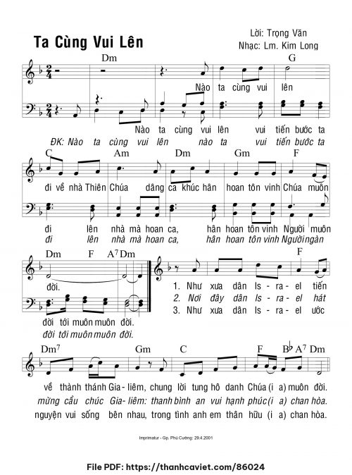 Ta cùng vui lên - Lm. Kim Long - Lời: Trọng Văn - trang 1