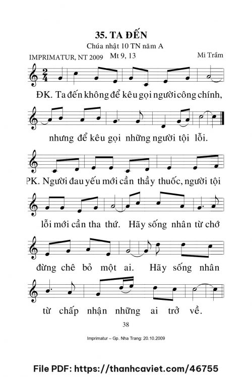 Ta đến [CN10 TNA] – - Lm. Mi Trầm - trang 1